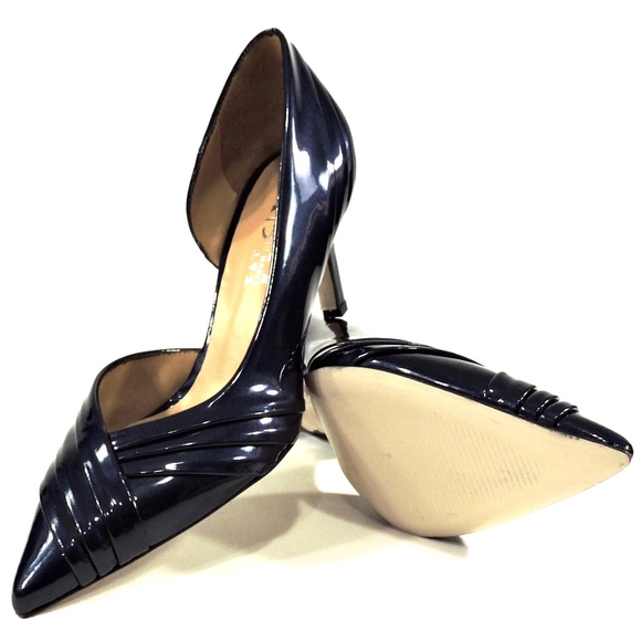 WOMEN'S BLUE PATENT LEATHER PAMPS - Picture 7 of 8